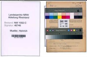 Entnazifizierung Heinrich Mueller, geb. 05.11.1907 (Optiker)