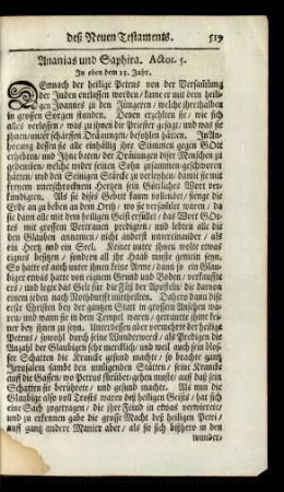 Ananias und Saphira. Actor. 5.