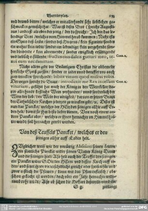 Von deß Teuffels Pancket, welches er den seinigen allhie auff Erden helt