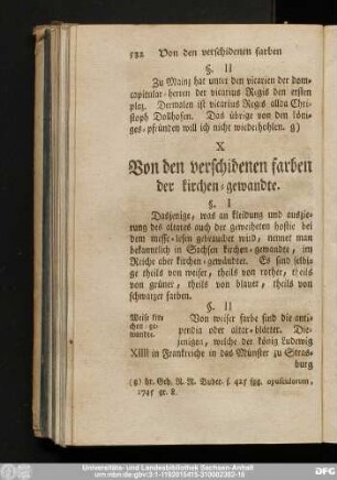 X Von den verschiedenen farbern der kirchen-gewandte.