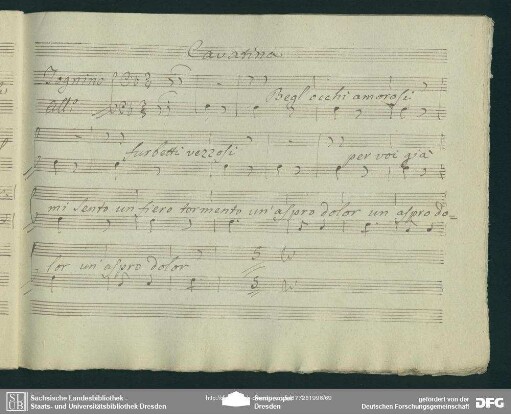 Cavatina: "Begl' occhi amorosi"