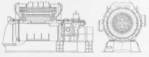 Drehstrom-Turbodynamo, 4000 Kilowatt, Bauart Parsons : Technikgeschichte | Industrie und Technik | Elektrische Krafterzeugung und Verteilung