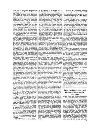Zum Rechtschreib- und Grammatikunterricht : (Fortsetzung in der 1. Beilage)