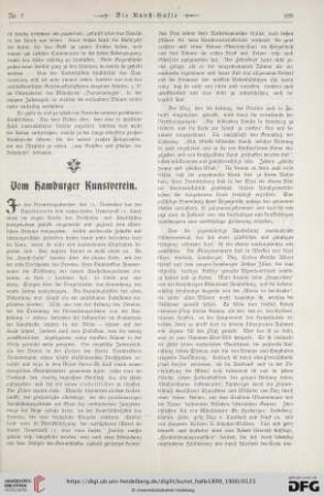 Vom Hamburger Kunstverein