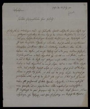 Nr. 2: Brief von Franz Xaver von Zach an Georg Christoph Lichtenberg, Gotha, 23.7.1794