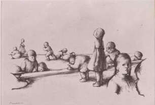 Mehrere Kindergruppen und Knabenkopf (Blatt 4)