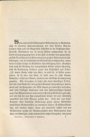Die Einführung der Reformation in Westfalen in dem Zeitraume von 1520 - 1540 : Ein Beitrag zur Lutherfeier
