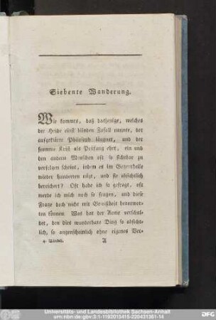 Siebente Wanderung.