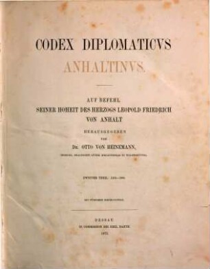 Codex diplomaticus Anhaltinus. 2, 1212 - 1300