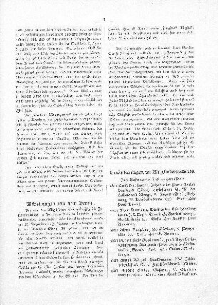 Mitteilungen aus dem Verein