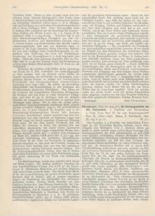 420-421 [Rezension] Nürnberger, Aug. Jos., Zur Kirchengeschichte des XIX. Jahrhunderts