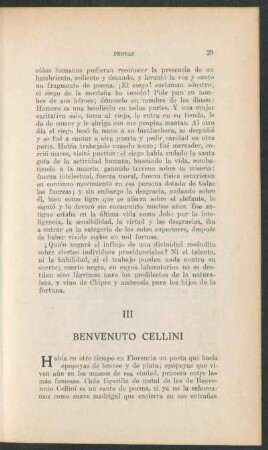 III Benvenuto Cellini