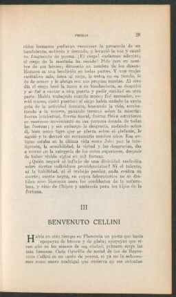 III Benvenuto Cellini
