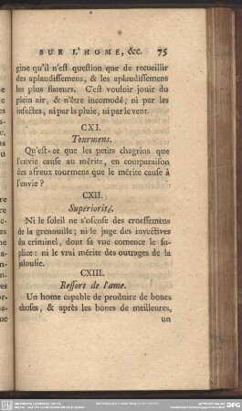 CXIII. Ressort de l´ame