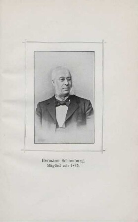 Tafel: Hermann Schomburg, Mitglied seit 1865