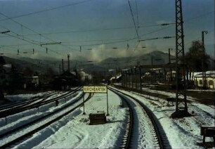 Kirchzarten: Höllentalbahn aus dem Zug; Bahnhof