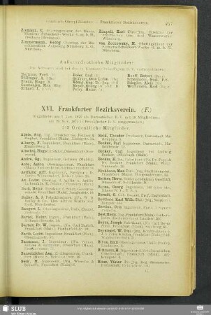 XVI. Frankfurter Bezirksverein.