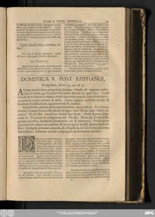 Dominica V. Post Epiphaniae, Evangelium, Matth. 13. 24. ad 31.