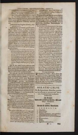 Relatio CXLVI.