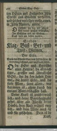 Sieben Klag- Buß- Bet- und Tost-Psalmen