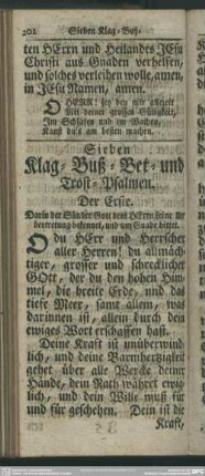 Sieben Klag- Buß- Bet- und Tost-Psalmen