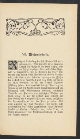 VII. Röntgentechnik.