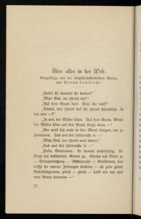 22-44, Über alles in der Welt