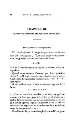Chapitre III. Propriétés générales des équations algébriques.