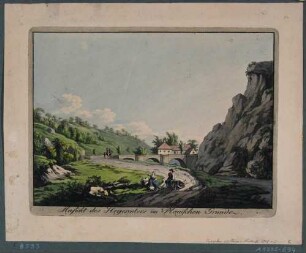 Der Plauensche Grund mit dem Forsthaus (Hegereiterhaus) und der Hegereiterbrücke nach Norden