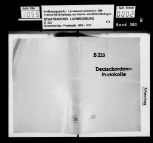 Protokolle des Deutschordensamts Neuhaus