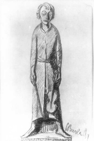Das Lied ist aus : Das Lied ist aus. Kohlezeichnung; 500 x 375 mm (1921; E. Barlach). Hamburg: Privatbesitz