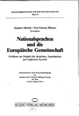 Die Dialekte und Regionalsprachen und ihr Verhältnis zur Hochsprache : die Lage in Deutschland und Frankreich
