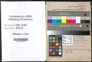 Entnazifizierung Luise Maede , geb. 18.06.1893 (Diakonisse)