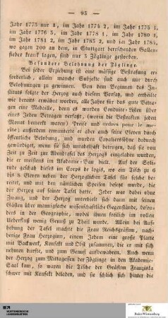 Besondere Belohnung der Zöglinge