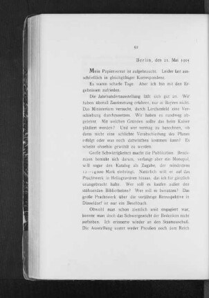 Berlin, den 21. Mai 1905
