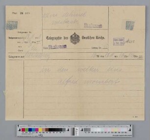 Telegramm an Ida Dehmel