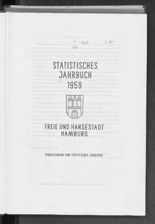 1959: Statistisches Jahrbuch