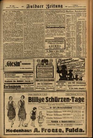 Zweite Ausgabe vom Samstag, den 14. Juni 1924.