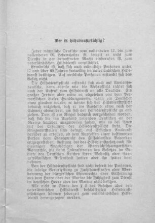 Wer ist hilfsdienstpflichtig?