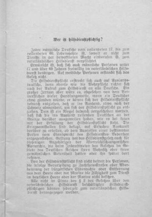 Wer ist hilfsdienstpflichtig?