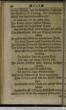 Hohendorff, (Maria Elisabeth von)