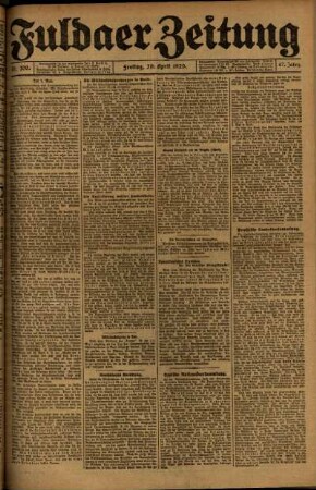 Ausgabe vom Freitag, den 30. April 1920.