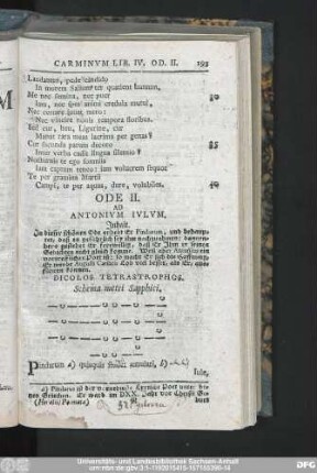 Ode II. Ad Antonium Iulum.