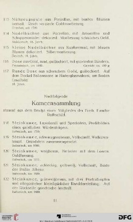 Kameensammlung (Nr. 118-129)