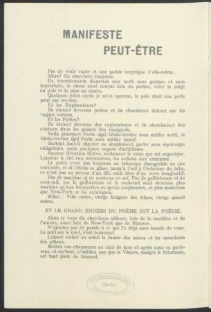 Manifeste peut-être