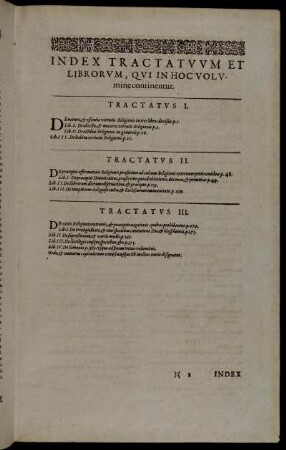 Index Tractatuum Et Librorum, Qui In Hoc Volumine continentur.