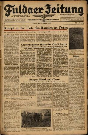 Ausgabe vom Freitag, den 19. Januar 1945.