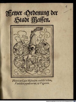 Fewer Ordenung der Stadt Meissen