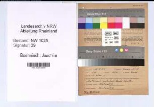 Entnazifizierung Joachim Boehnisch , geb. 16.07.1904 (Baeckermeister)