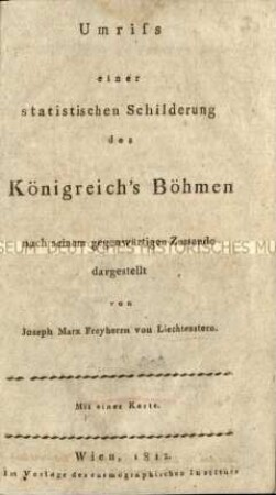 Statistik über das Königreich Böhmen für das Jahr 1812